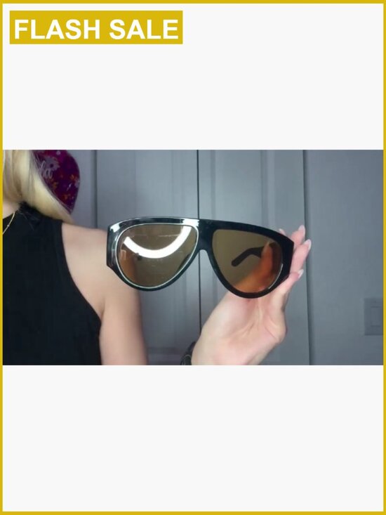Oversized Aviator Sunglasses Retro Luxury Designer Thick Frame UV Protection